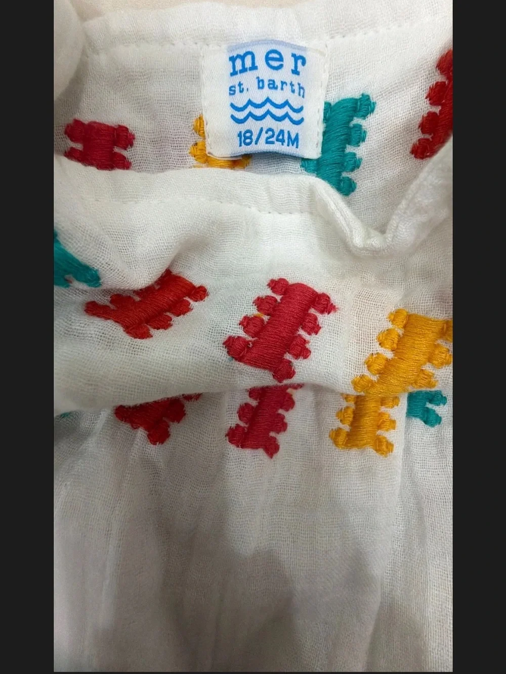 White Embroidered Ruffle-Strap Baby One-Piece - Picture 2 of 2